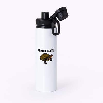 Hacebo® - schildpad met eigen naam waterfles met draaidop zwart - Schildpad - schildpad liefhebbers - iemand die houdt van schildpadden - verjaardag - cadeau - kado - geschenk - water fles - 850ML
