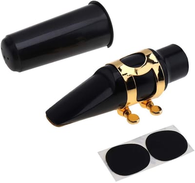 Dailygoods- Altsaxofoon Mondstukset Professioneel - Bakeliet Hoofdlichaam - Kunststof Dop - Messing Ligatuur - Inclusief Riet - Comfortabel Ontwerp - Saxofonemondstuk