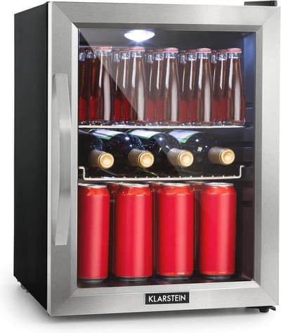 Compacte Minikoelkast met Glazen Deur - 35 Liter, 5 Koelniveaus en LED Verlichting