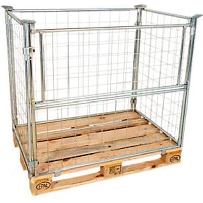 Stapelframe, voor europallets, laadvermogen tot 800 kg, openingsklep, stapelbaar, L 1200 x B 800 x H 1200 mm, staal, blauw gegalvaniseerd
