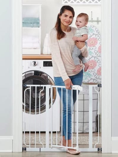Verstelbaar Veiligheidshek voor Deuren en Trappen - Hoog 76 cm, Breedte 74-98 cm