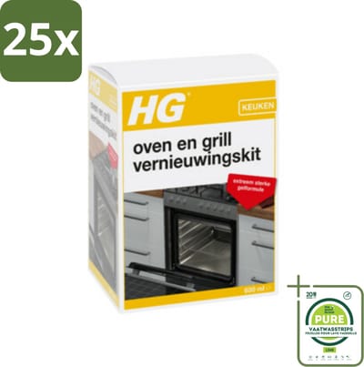 25 x HG Oven & Grill Vernieuwingskit 600 ml - Grootverpakking - Oven Schoonmaken - Grill Schoonmaken - Aanbakresten Verwijderen - Vet Verwijderen - Oven Reiniging