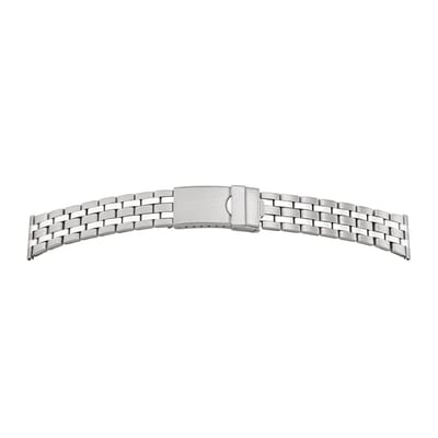 SELVA metalen band, horlogeband voor heren, gemaakt van roestvrij staal, zilver, gepolijst / mat, aanzetbreedte: 18 mm
