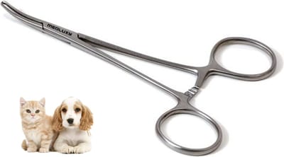 MEDLUXY® PET - Oortang - Gebogen - 15 cm - L (Oorpincet voor dieren, klemschaar)