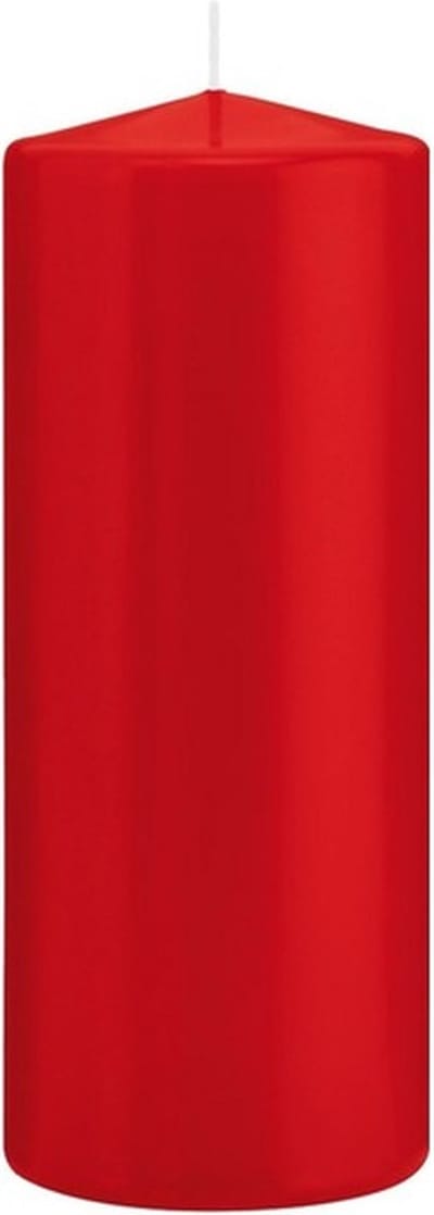 Trend Candles Cilinderkaars/stompkaars - rood - 8 x 20 cm - 119 branduren - horeca kaarsen