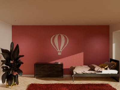 Houten wanddecoratie - Wooden wall decoration | Luchtballon 22 x 25cm Hot air balloon | Licht hout - Natural wood | Muurdecoratie - Wall art - Design Wandfiguur - Echt Hout - Real Wood