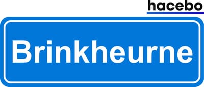Hacebo - Plaatsnaam Sticker - 29x10 CM - Brinkheurne sticker - Verkeersborden sticker - grappige cadeaus - Brinkheurne