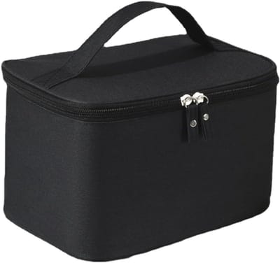 KZQ Unisex toilettas, grote waterdichte make-uptas, draagbare reisorganizer met vakken voor accessoires, toiletartikelen en cosmetica (zwart).