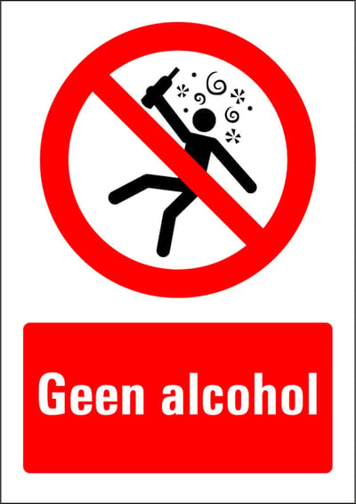 Geen alcohol sticker 210 x 297 mm