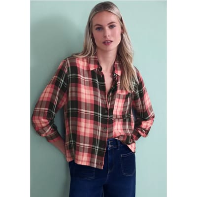 Geruite overhemdblouse