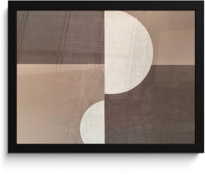 Poster in lijst - Fotolijst 40x30 cm - Posters - Raster - Halve cirkels - Contrast - Posterlijst zwart - Decoratie - Wanddecoratie woonkamer - Muurdecoratie slaapkamer