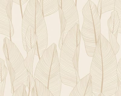 GROTE BEIGE BLADEREN BEHANG - AS Creation Exotic Life