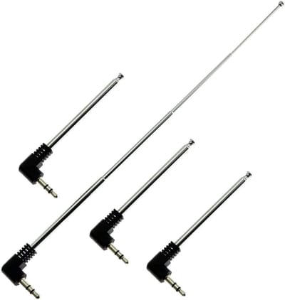 RUNCCI-YUN Telescopische FM Antenne - 4 Pack 3.5mm Connector voor Mobiele Telefoons en Radio's