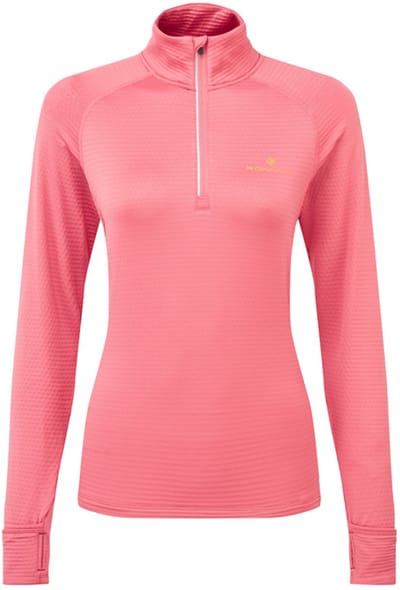 Ronhill | Dames | Tech Winter 1/2 Zip | Lange Mouwen | Hardloopshirt | Salsa/Mango | Roze | Maat S