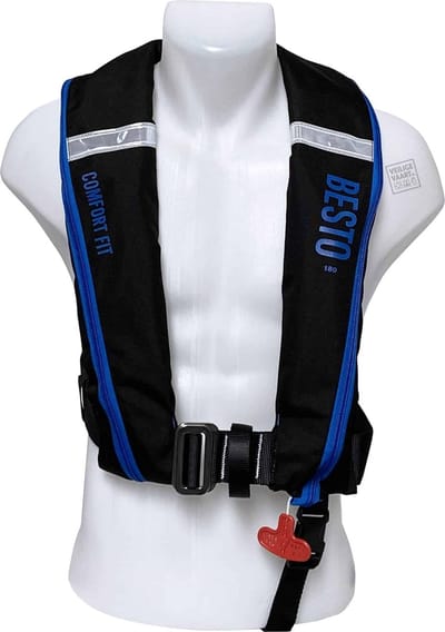 Besto Comfort fit 180N reddingsvest - zwart/blauw