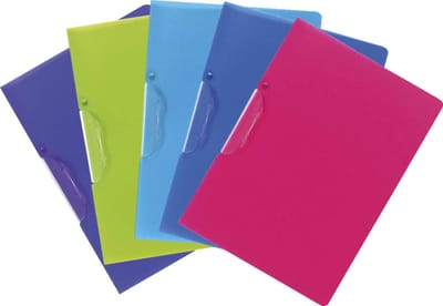 Exacompta 25x Presenatiemap Clip Design - A4 - gekleurde transparante kaft met transparante clip - Geassorteerd - 47700E