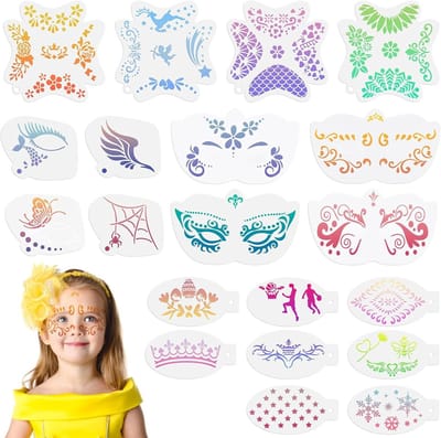20 Herbruikbare Gezichtschilder Templates voor Halloween, Feestmake-up en Carnaval