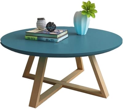Ronde Tafel - Bijzettafel Hout - Woonkamer Decoratie - Stabiele Kruisstructuur - 60x60x45CM - Houtkleur