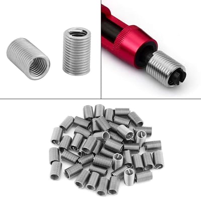 50 Stuks M6x1.0x3D Helicoils Kit - Rvs Draad Reparatie Inserts voor Schroefdraad Herstel en Bevestiging