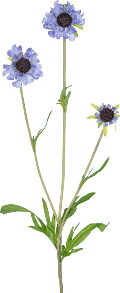 Easyplants | Kunstbloem Scabiosa 63 cm blauw | Zijde | Nepbloemen | blauw | Onderhoudsvrij | Kant-en-klaar