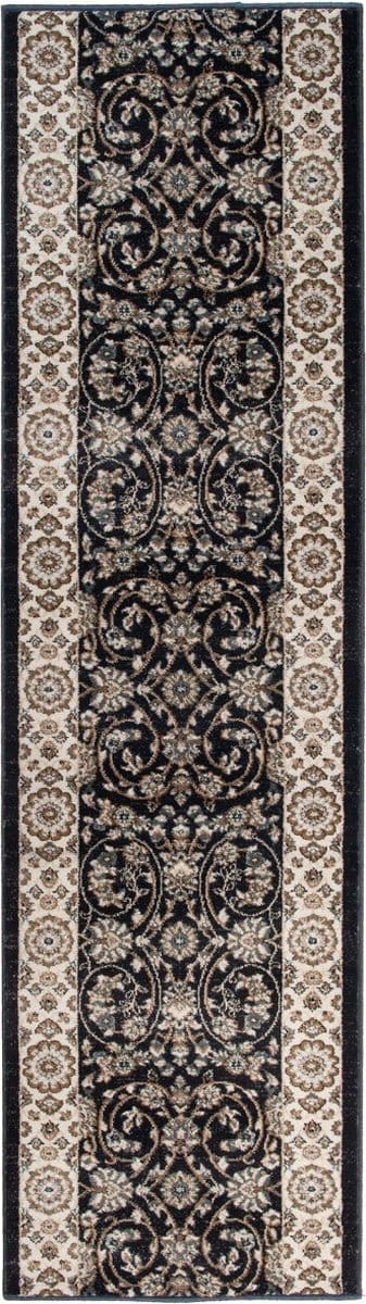 Tapiso Colorado Tapijt Loper Antraciet Creme Traditioneel Woonkamer Hal Slaapkamer Maat - 70x350