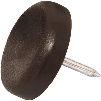 Meubelglijders met spijker - Vloerbeschermers rond - Meubels verplaatsen - Robuust kunststof ontwerp - Ø 22 mm - Bruin