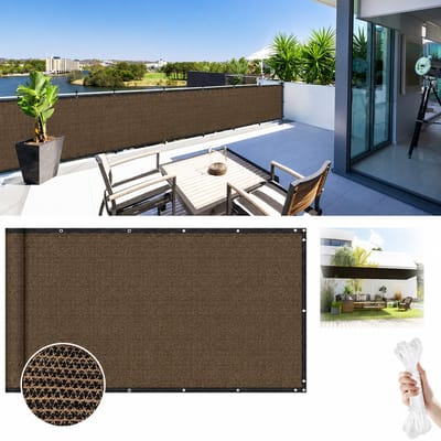VHV - Schaduwdoek - Privacyscherm - Zichtdoek - Tuinscherm - UV-bestendig - 90-95% schaduw - Winddoek - Voor tuin, balkon en terras - 3*5m - Bruin