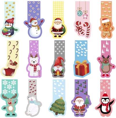 Dailygoods- Boekenleggers 30 Stuks - Magnetische Boekenleggers - Kerstboekenleggers - Bladwijzers - Duurzaam Materiaal - Schattige Kerstmotieven