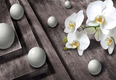 Fotobehang Modern Abstract Flowers Design | XL - 208cm x 146cm | 130g/m2 Vlies
