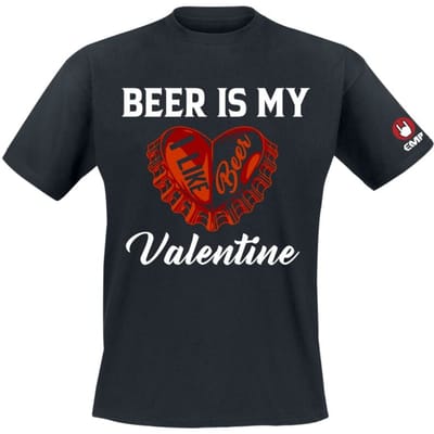 Alkohol & Party - Fun T-shirt - Beer Is My Valentine - M tot 3XL - voor Mannen - zwart