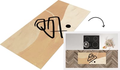 Keukenloper - Loper keuken - Design - Abstract - Bruin - 120x50 cm - Keukenloper vinyl