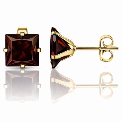 LGT JWLS Classic Stud Oorbellen Vierkant - Rood Goud-8mm