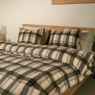 Kayori Betsu Dekbedovertrek Flanel - 240x200-220 +2 slopen - Superzacht & Isolerend - Lits-jumeaux - Zand