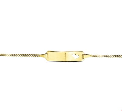 graveerarmband hart gourmette 4-zijdes geslepen plaat 5,0 mm 14K geelgoud 4012023