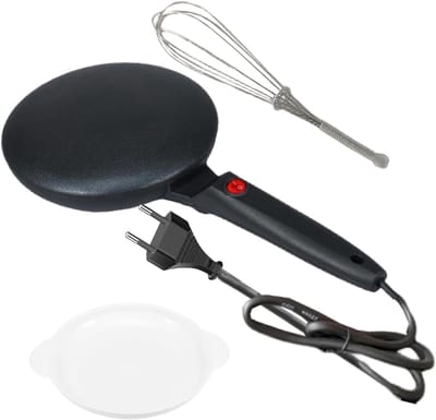 Elektrische Pannenkoekenmaker - Automatische Pan - Snelle Ontbijtjes - Antiaanbaklaag - 20 cm Diameter - Zwart