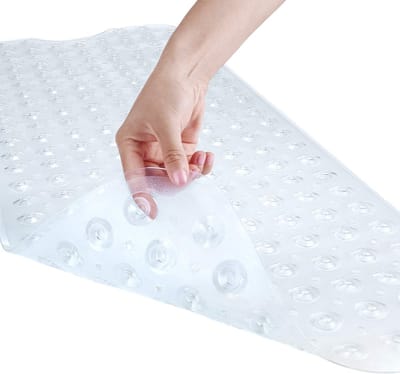 Bad- en doucheveiligheidsmat - Antislip - Geschikt voor badkamercabines en badkuipvloeren - Machinewasbaar - Afvoergaten houden de badkuip schoon en vrij van obstakels - 40 x 100 cm
