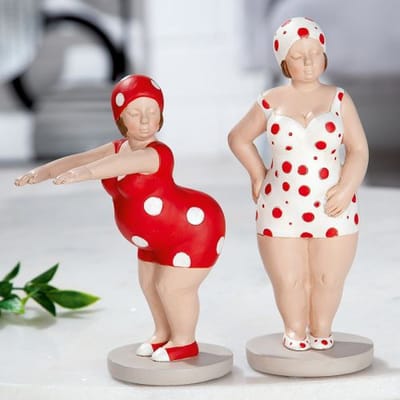 2 Figuren dames  "Becky" rood/wit