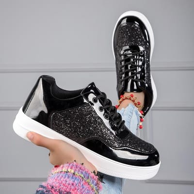 Nieuwe Dames Platform High Top Sneakers Casual Gevulkaniseerde Sportschoenen Mode Witte Schoen voor Vrouw Flats Schoenen 7786 36 black