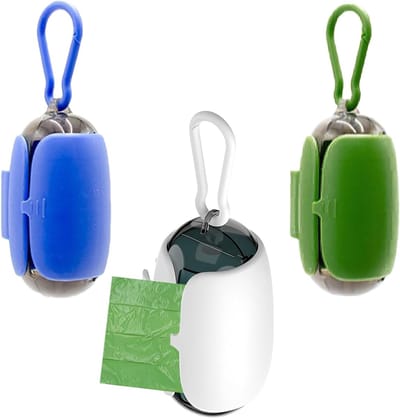 Hondendrollenzakdispenser met 3 Stuks, Handig voor Wandelen, Bevestigbaar aan Leash, Milieuvriendelijk en Praktisch
