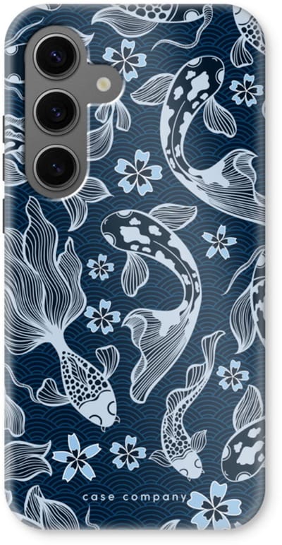Case Company® - Hoesje geschikt voor Samsung Galaxy S24 hoesje - Midnight Koi - Tough Case - Maximale Bescherming alle Kanten en Schermrand
