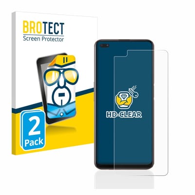 BROTECT - Screenprotector voor Oppo Reno 4 Z 5G - Folie Beschermfolie transparant 2 Stuks