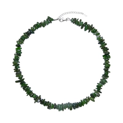 Cavill - Zilveren Halsketting met Nefriet 315 ct - 925 Sterling Zilver - Verstelbare Groene Natuurlijke Edelsteen - Tijdloos & Elegant Design