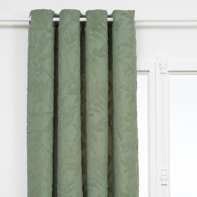 Atmosphera Willow Jacquard Gordijn 135x260cm - Gordijnen kant en klaar met haakjes ringen - Celadongroen