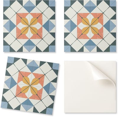 Zelfklevende decoratieve vinyltegels voor thuis met geometrisch bloemenpatroon, 20x20x20 cm