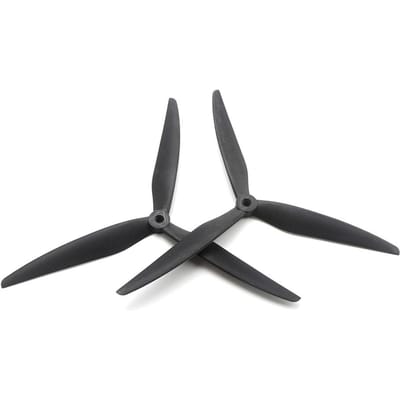 2 paires d'hélices Tracker 10 pouces 1050-3 3 pales 1050 Tracker PC en fibre de verre et nylon carbone 1 Pair noir