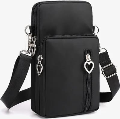 BukkitBow - Schoudertas - Portemonnee / Telefoontasje - Mini Heuptas - Crossbody - Voor Meisjes/ Dames - Zwart