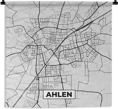 Wandkleed - Wanddoek - Duitsland - Stadskaart - Plattegrond - Elmshorn - Kaart - 180x180 cm - Wandtapijt