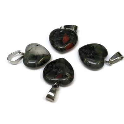 Aramat Jewels | Hangers | Natuursteen Hartjes Hanger Jaspis | | | |15mm | Staal | Volwassenen | Verkleurd niet