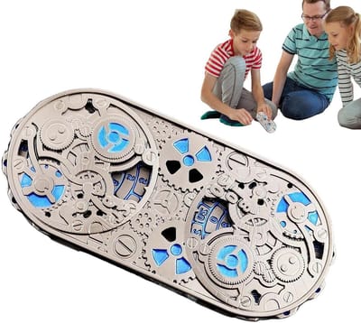 Speeldobbelstenen - Dobbelstenen set - Rollenspellen spelen - Metalen tandwielsysteem - 11.9 x 5.4 cm - Zwart