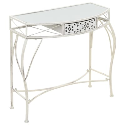 vidaXL - Bijzettafel - Franse - stijl - 82x39x76 - cm - metaal - wit